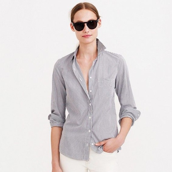 J. Crew Tops - J Crew "BOY" Button Down Striped Shirt